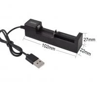 Li-Ion lādētājs USB, 1 slot bateriju 18650, 1 x0.5A, 1gab.